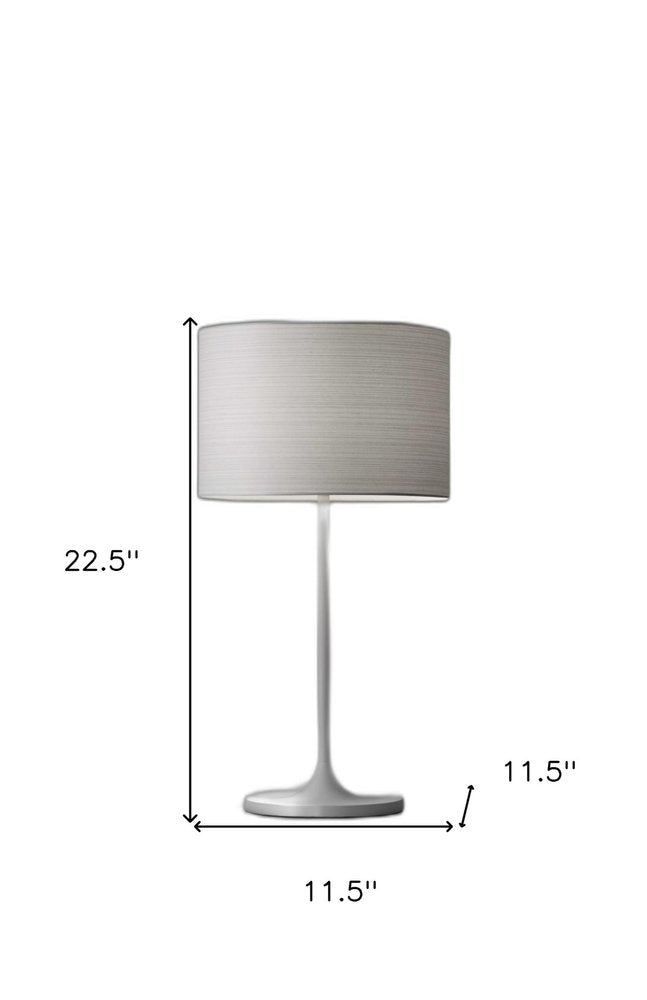 White On White Metal Table Lamp on a white background