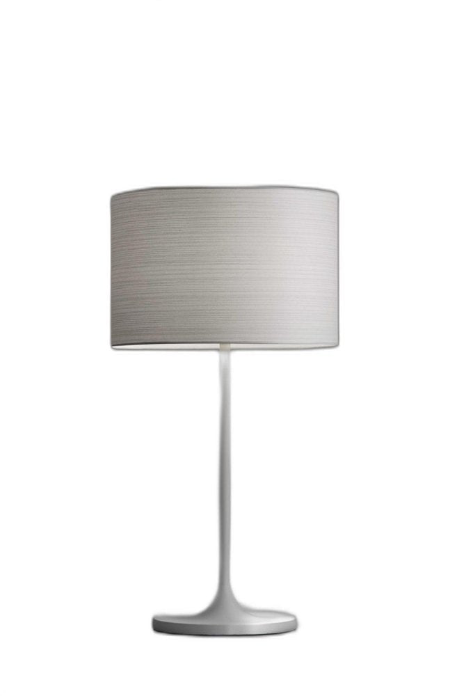 White On White Metal Table Lamp on a white background