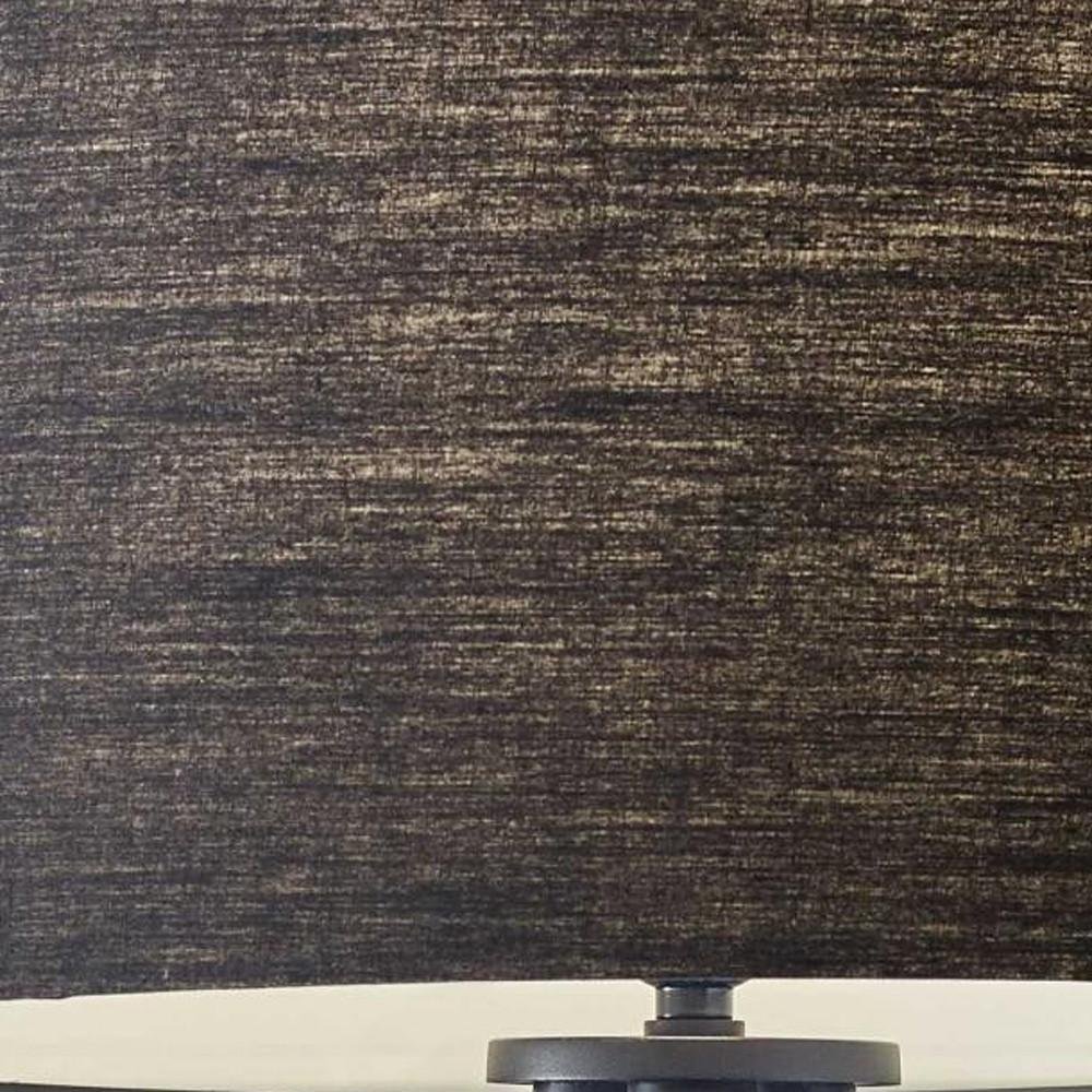 Black Metal Tripod Floor Lamp With Black Fabric Drum Shade - 60.25" H x 22.00" W x 22.00" D