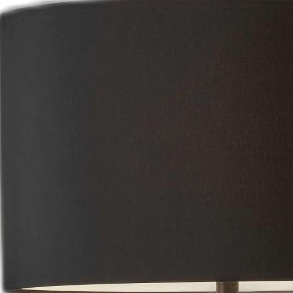 Black Metal Tripod Floor Lamp With Black Fabric Drum Shade - 61.50" H x 21.00" W x 21.00" D