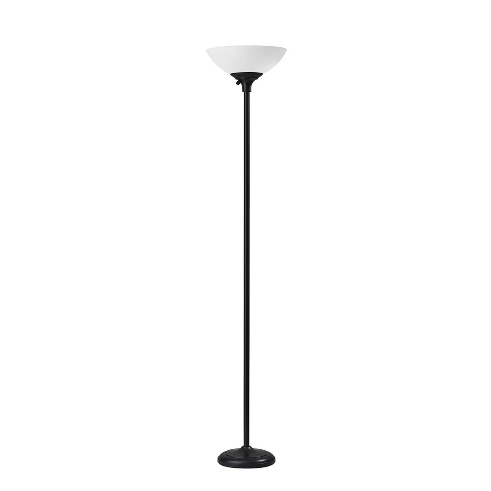 71" Black And White With White Plastic Shade