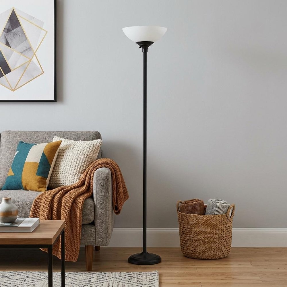 Brass Metal With White Shade in a home interior