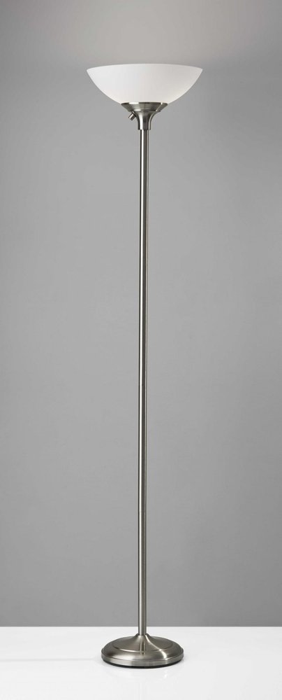 71" Black And White With White Plastic Shade