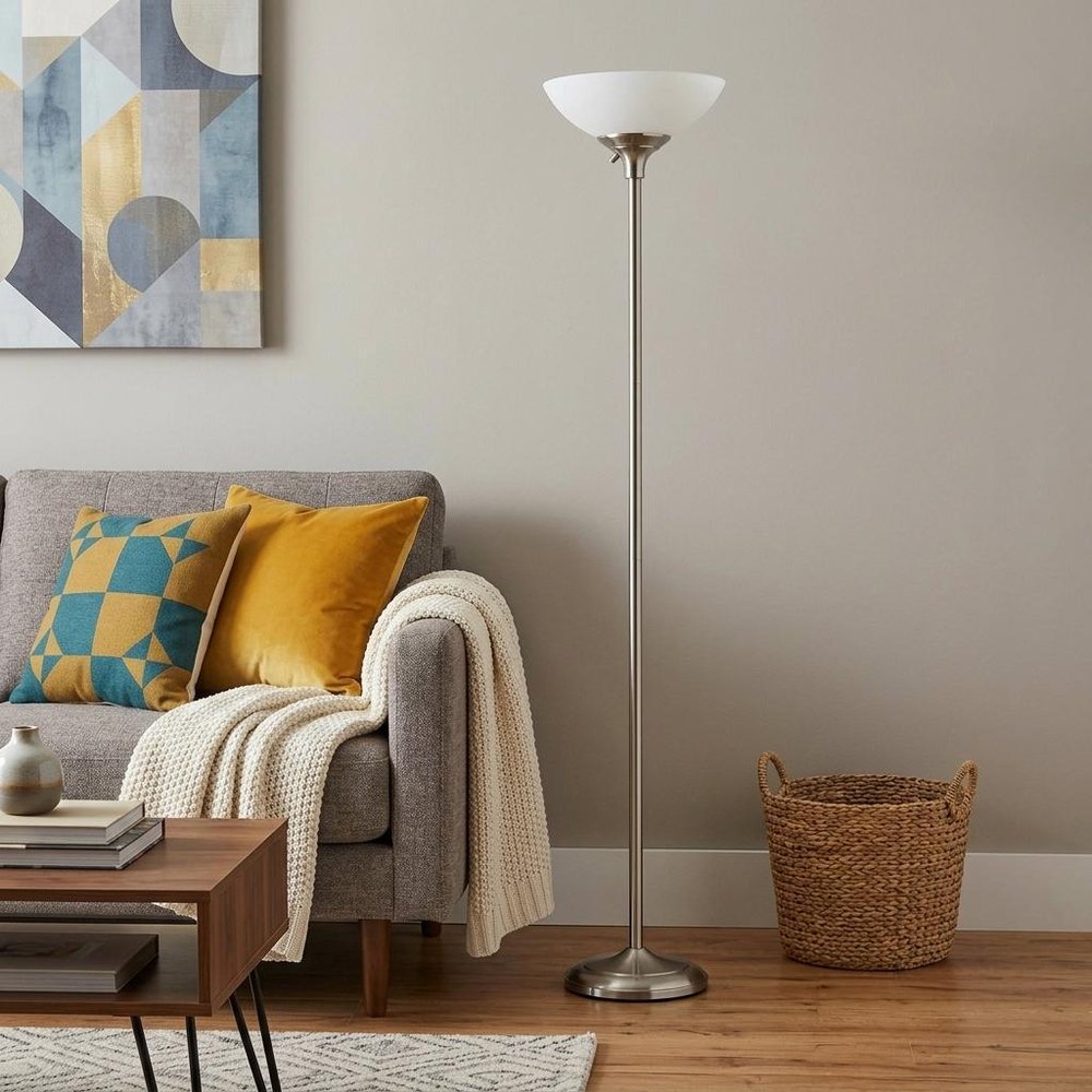Brass Metal With White Shade in a home interior
