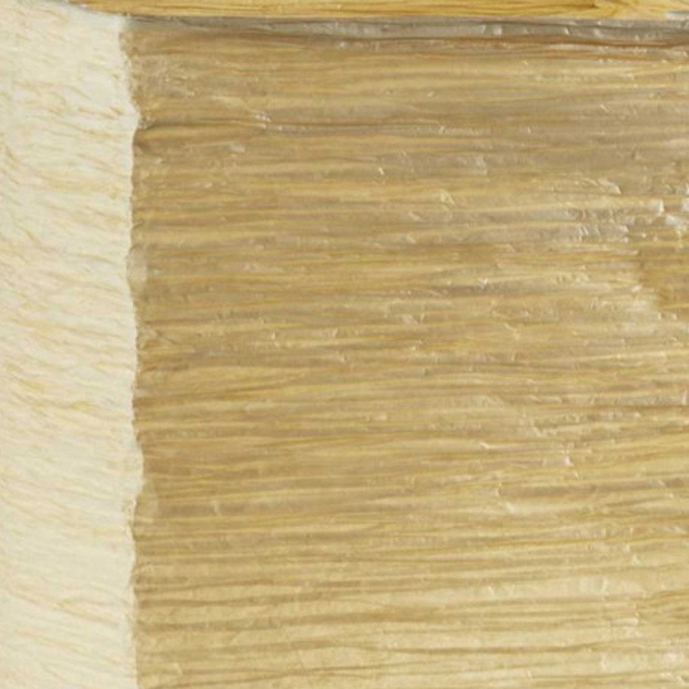 25" Natural Solid Wood And Silver Metal Table Lamp Beige Paper Shade. Table lamp in beige wood.