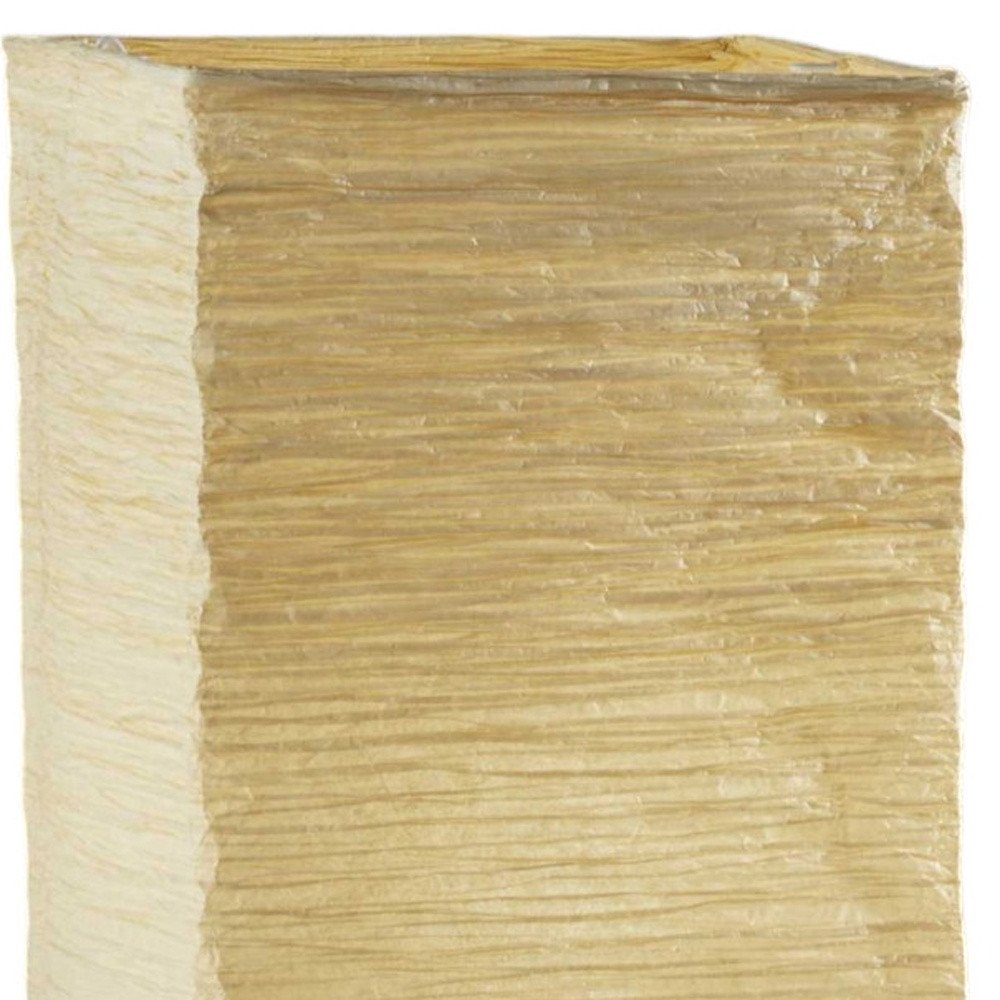 Detail view of 25" Natural Solid Wood And Silver Metal Table Lamp Beige Paper Shade, filling the frame with the beige wood texture.