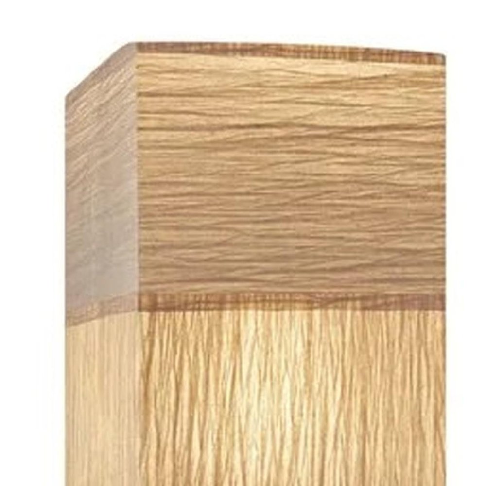 72" Brown And Silver Three Light Column Floor Lamp With Beige Paper Rectangular Shade on a white background