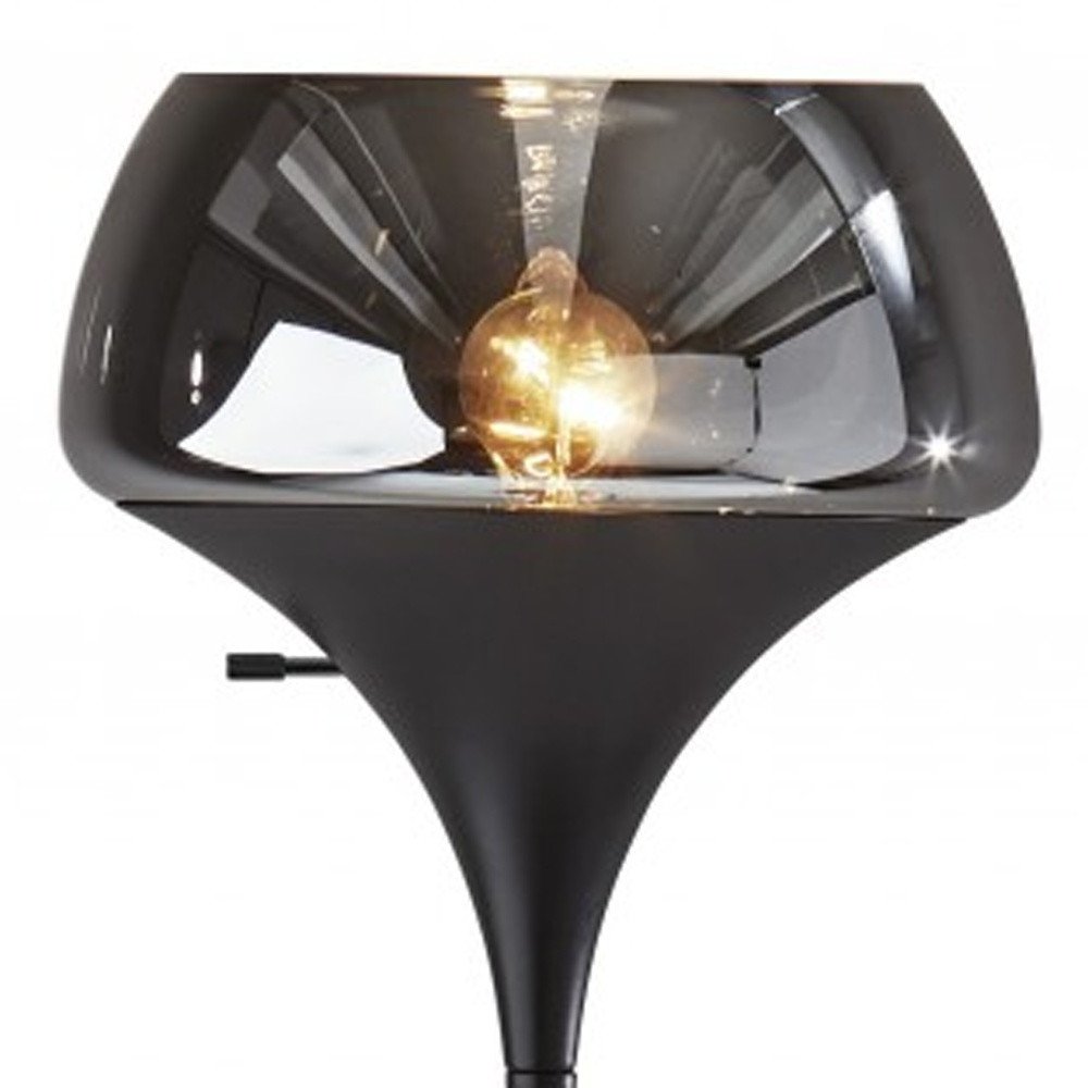 70" Black With Black Glass Shade on a white background