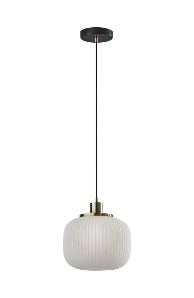 Striped Glass Glow Metal Pendant on a white background