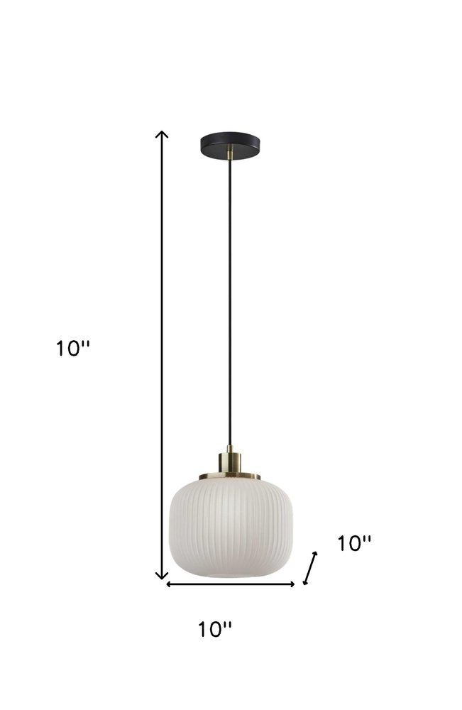 Striped Glass Glow Metal Pendant on a white background