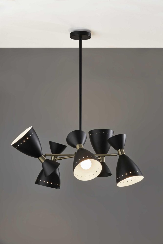 Cinco Diabolo Adjustable Black Metal Pendant in a home interior
