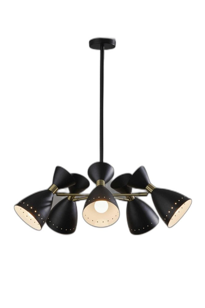 Cinco Diabolo Adjustable Black Metal Pendant on a white background