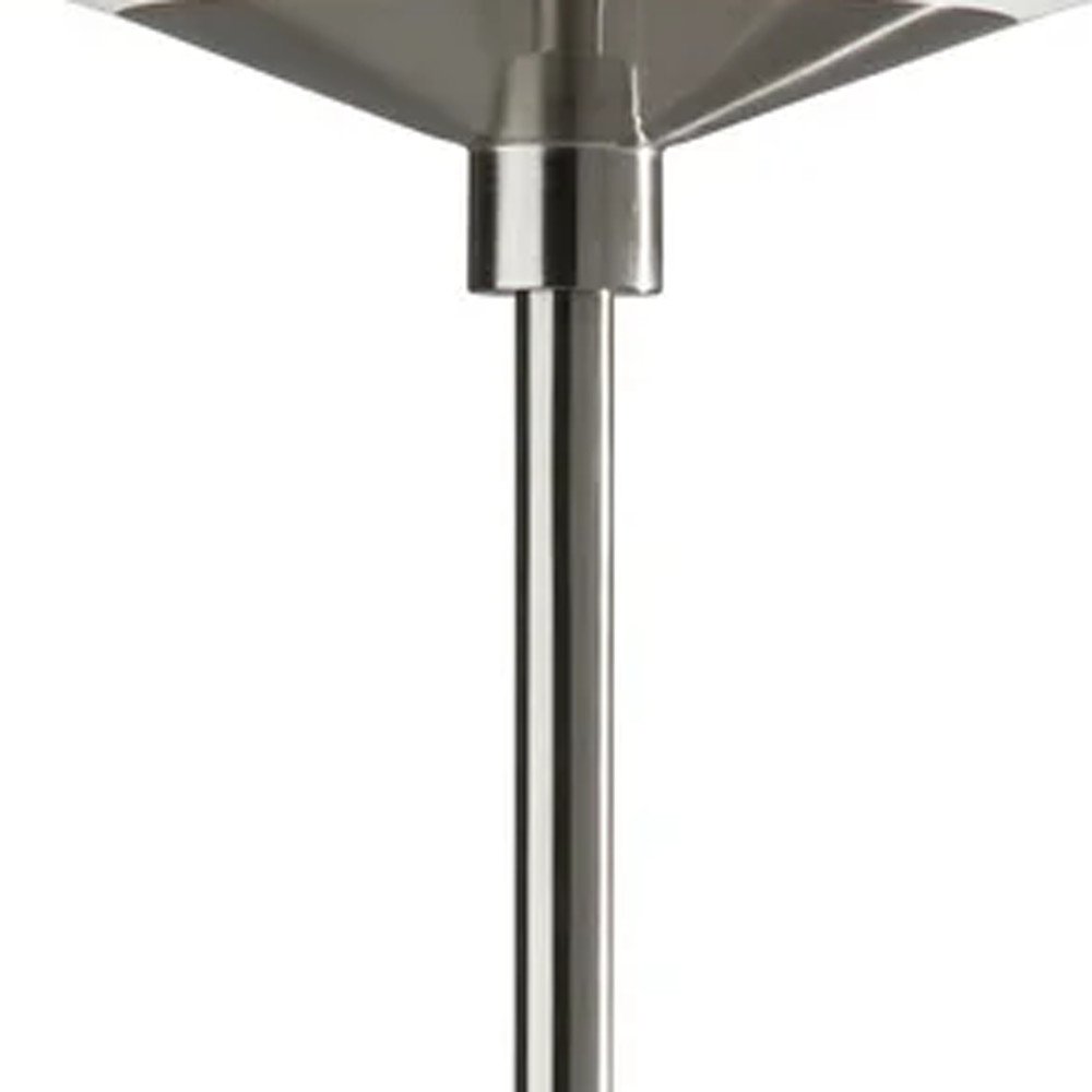 71" Silver LED Torchiere Floor Lamp With White Glass Cone Shade