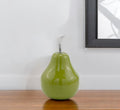 7" Green Aluminum Decorative Pear Tabletop Sculpture