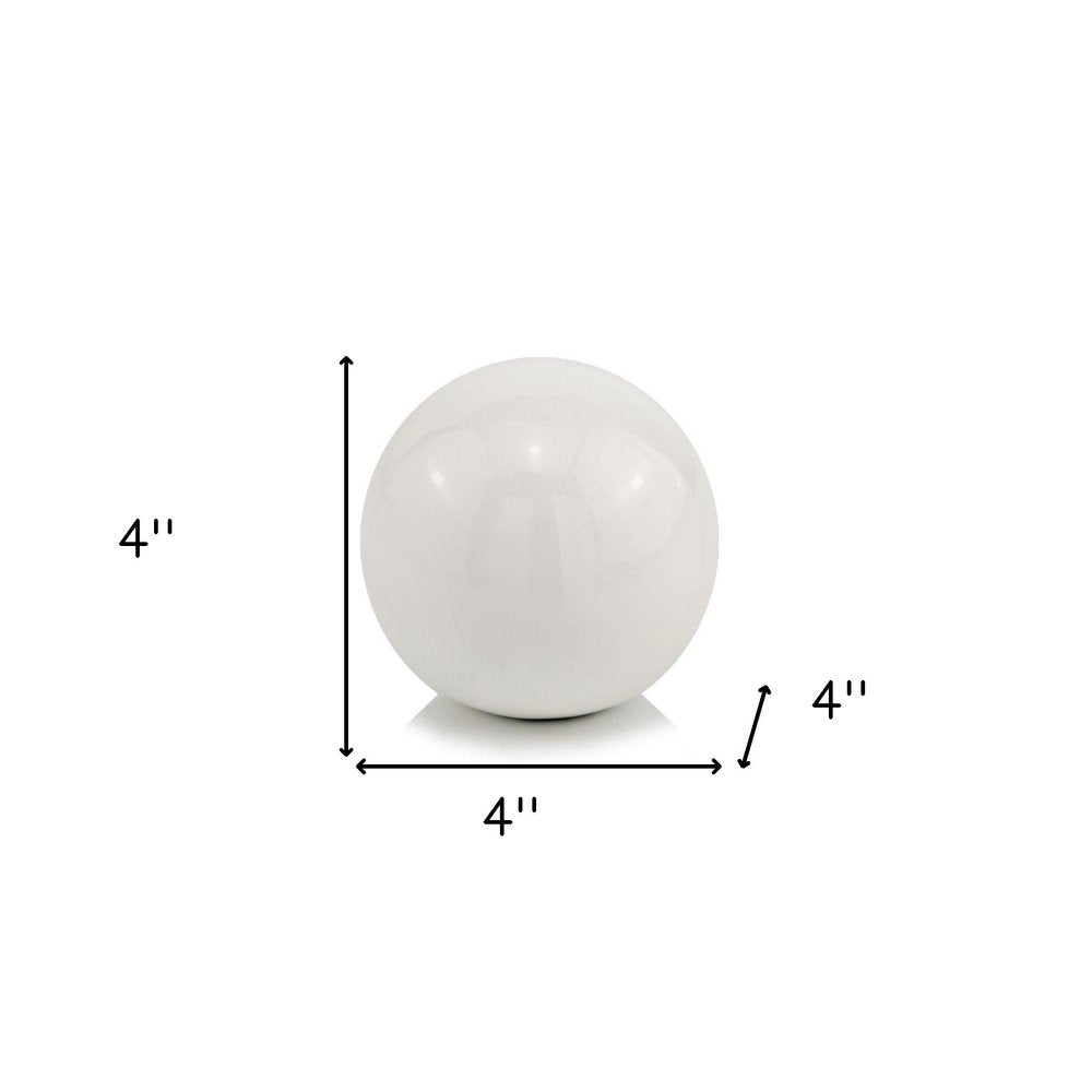 4" Blue Aluminum Decorative Orb Tabletop Sculpture