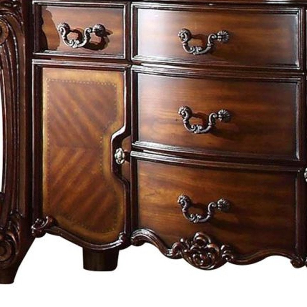 71" Solid Wood Five Drawer Dresser close-up detail