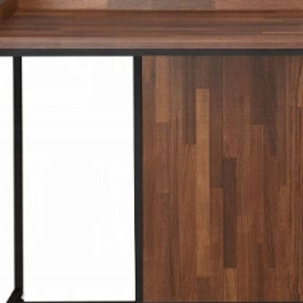 62" Brown and Black Computer Desk. Desk in black.