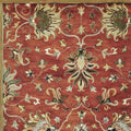 9' X 13' Rust Beige And Gray Wool Floral Medallion Hand Tufted Area Rug