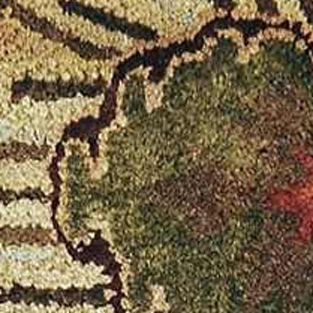 9' X 13' Rust Beige And Gray Wool Floral Medallion Hand Tufted Area Rug