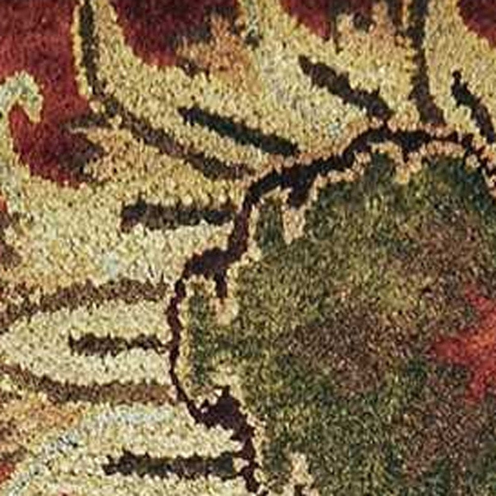 9' X 13' Rust Beige And Gray Wool Floral Medallion Hand Tufted Area Rug