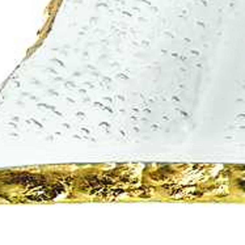 18 Mouth Blown Rectangular Edge Gold Leaf Serving Platter Or Tray. Dinnerware isolated on a plain white background, finished in gold.