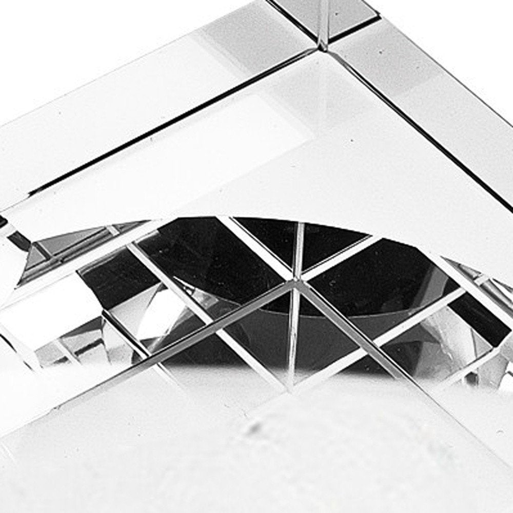 5" Clear Crystal Square Cigar Ash Tray. Kitchen accessory isolated on a plain white background, showing a crystal surface.