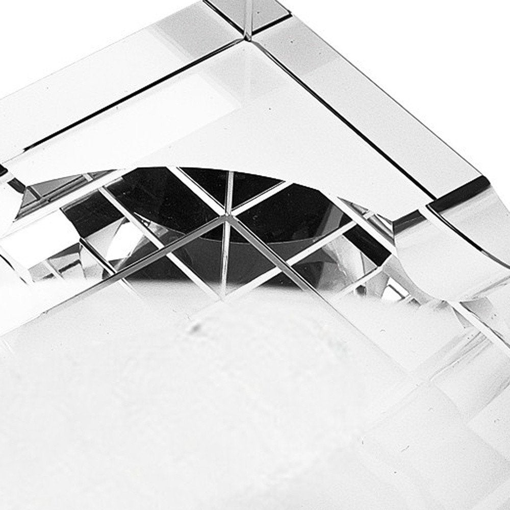 5" Clear Crystal Square Cigar Ash Tray. Kitchen accessory isolated on a plain white background, showing a crystal surface.
