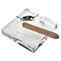 5" Clear Crystal Square Cigar Ash Tray. Kitchen accessory isolated on a plain white background, in a clear crystal finish.