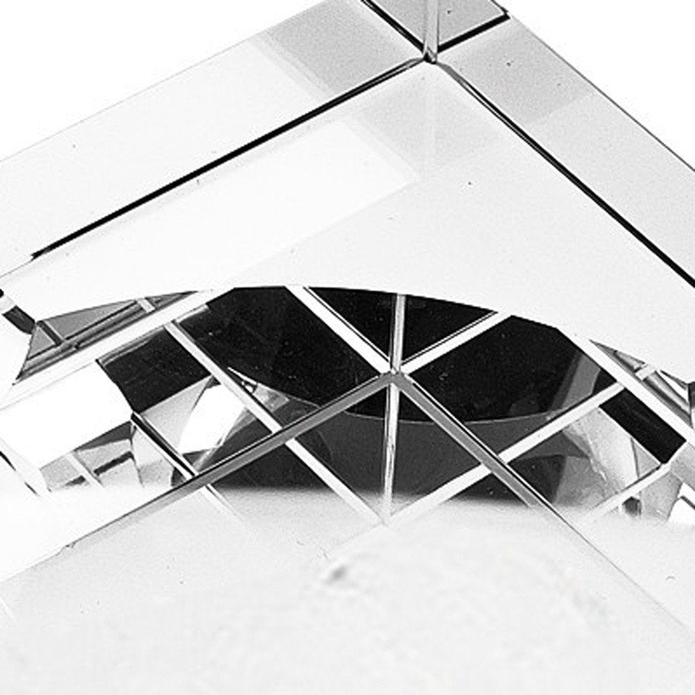 5" Clear Crystal Square Cigar Ash Tray. Kitchen accessory isolated on a plain white background, showing a crystal surface.