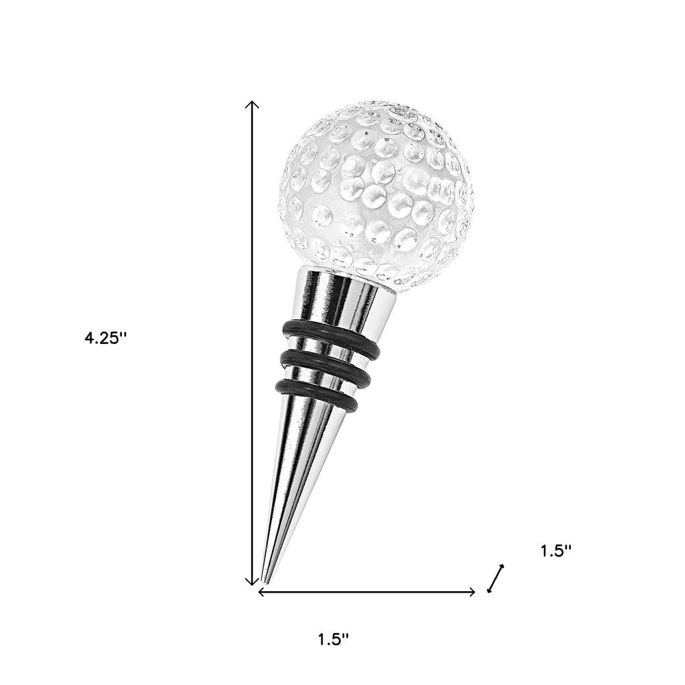 4" Clear Lead Free Crystal Bottle Stopper