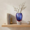 6" Clear And Purple Crystal Glass Table Vase
