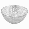 9" Clear And Silver Lead Free Crystal Round Serving Bowl on a white background