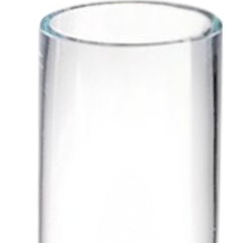 9" Clear Cylindrical Lead Free Crystal Bud Table Vase on a white background