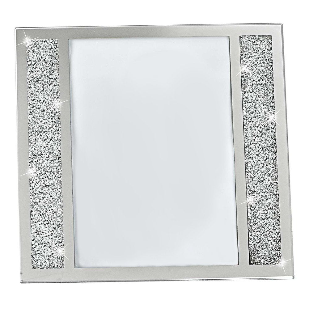 5" x 7" Silver Crystal Tabletop Picture Frame. Picture frame isolated on a plain white background, showing a silver crystal surface.