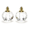 Set of Two Clear And Gold Crystal Geometric Pepper Shakers - 3" H x 2" W x 2" D on a white background