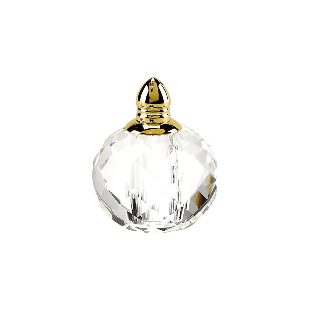 Set of Two Clear And Gold Crystal Geometric Pepper Shakers - 3" H x 2" W x 2" D