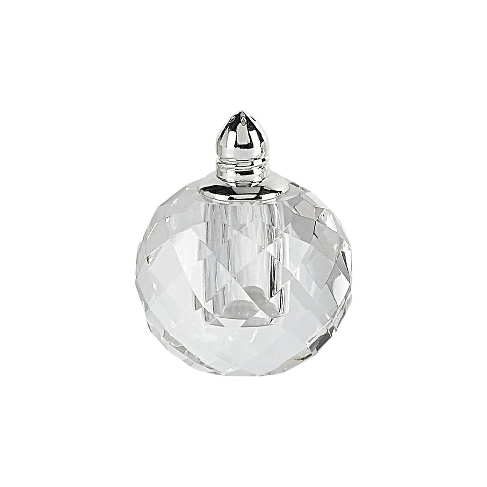 Set of Two Clear And Silver Crystal Geometric Pepper Shakers - 3" H x 2" W x 2" D