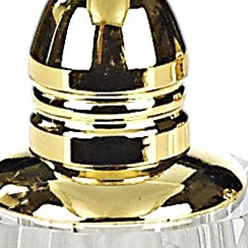 Set of Two Clear And Gold Crystal Geometric Pepper Shakers - 5" H x 2" W x 2" D