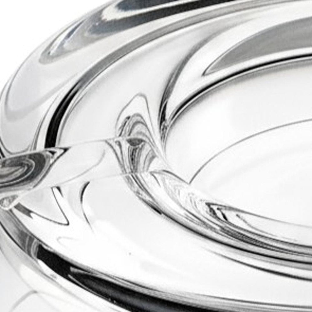 Mouth Blown European Crystal Cigar Ash Tray on a white background