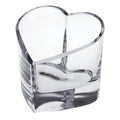 5" Clear Mouth Blown European Crystal Heart Bowl. Serving bowl isolated on a plain white background, finished in clear crystal.