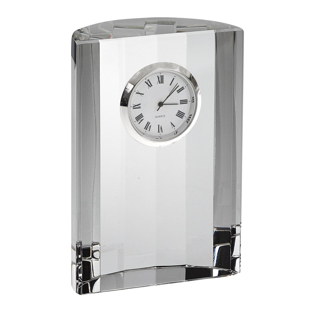 5" Silver Crystal Table Clock