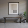 Rectangular Indian Mango Woodbrown Tone Finish W Metal Cladding On The Base Dining Bench