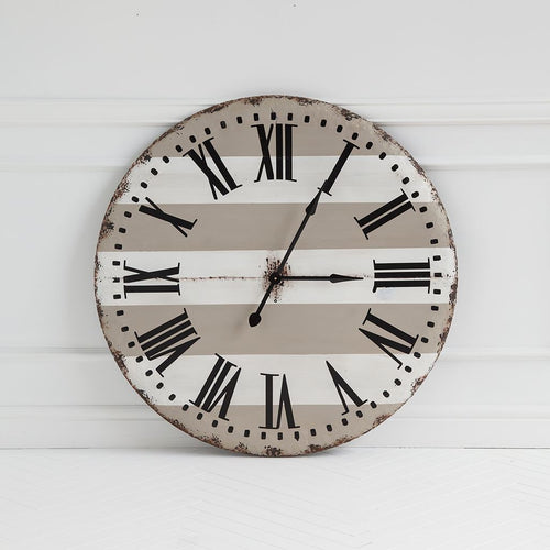 3" Gray And White Metal Analog Round Wall Clock