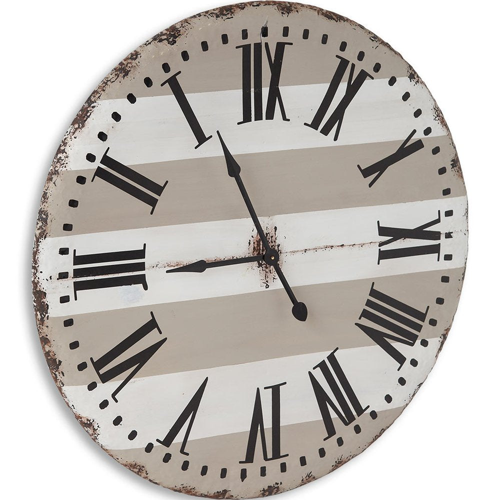 3" Gray And White Metal Analog Round Wall Clock