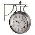 5" Circle Black Glass Analog Wall Clock. Wall clock isolated on a plain white background, in a black glass finish.