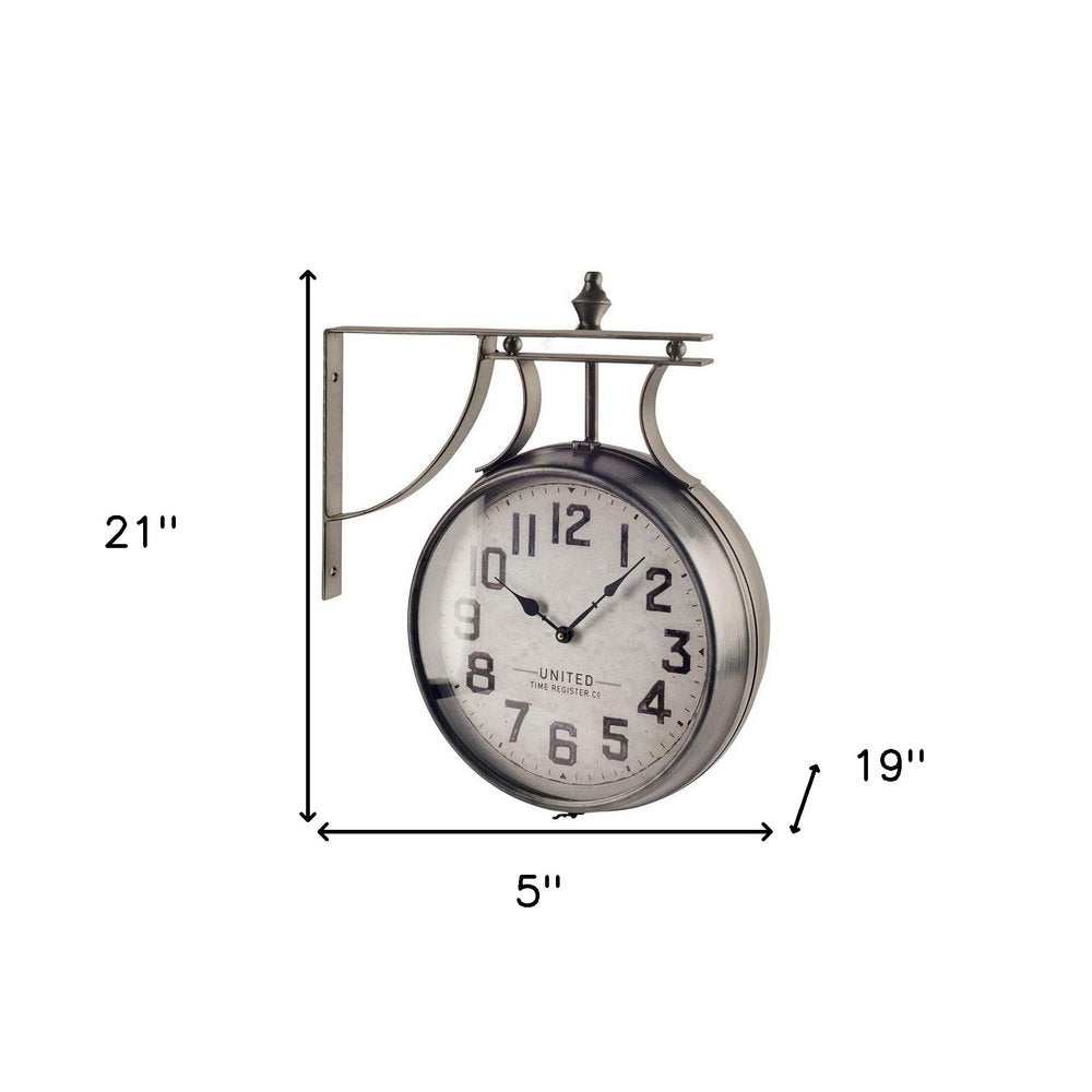 5" Circle Black Glass Analog Wall Clock. Wall clock isolated on a plain white background, showing a glass surface.