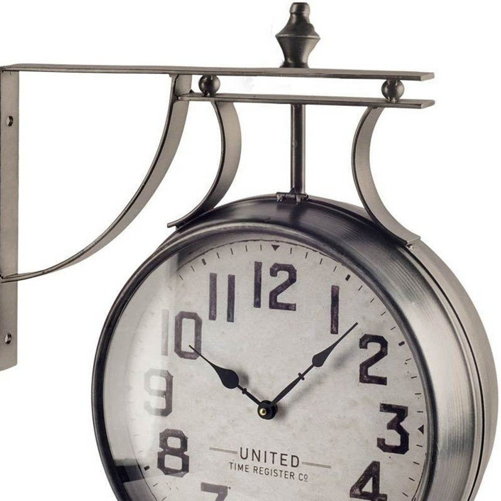 5" Circle Black Glass Analog Wall Clock. Wall clock isolated on a plain white background, showing a black glass surface.