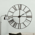 50" Circle Black Metal Skeleton Wall Clock