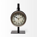 Metallic Brown Metal Hanging Desk Table Clock on a white background