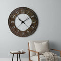 57" Round Industrial Brown Wall Clock